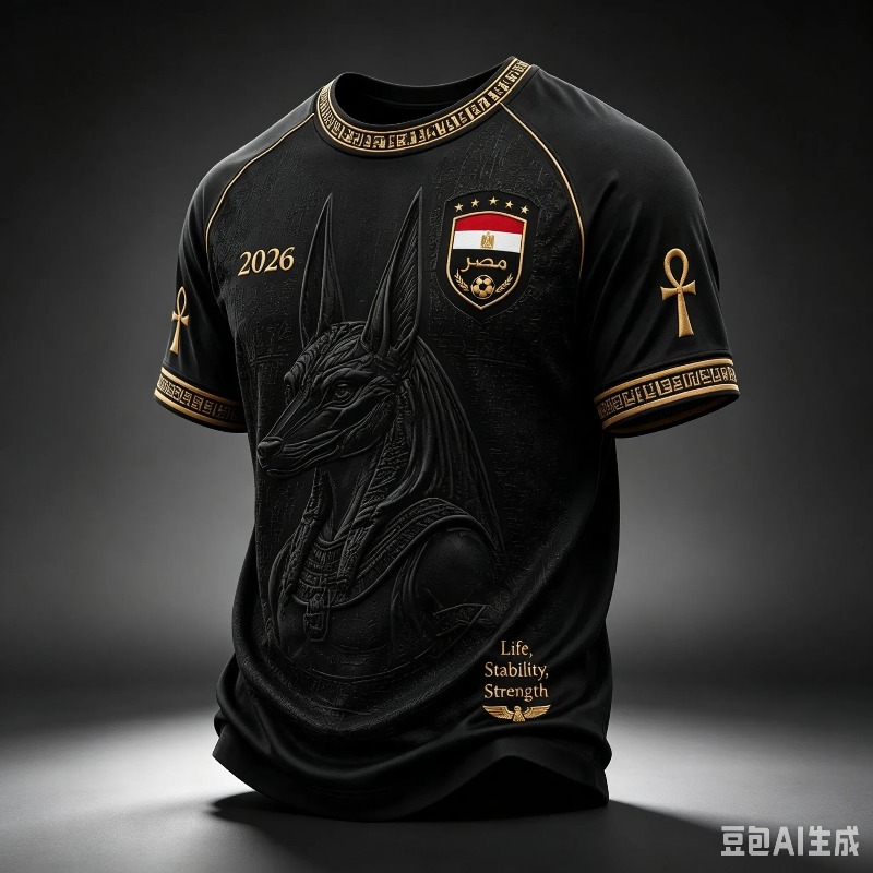 3D Printing Gold - Maglia da Calcio Uomo Egitto Anubis