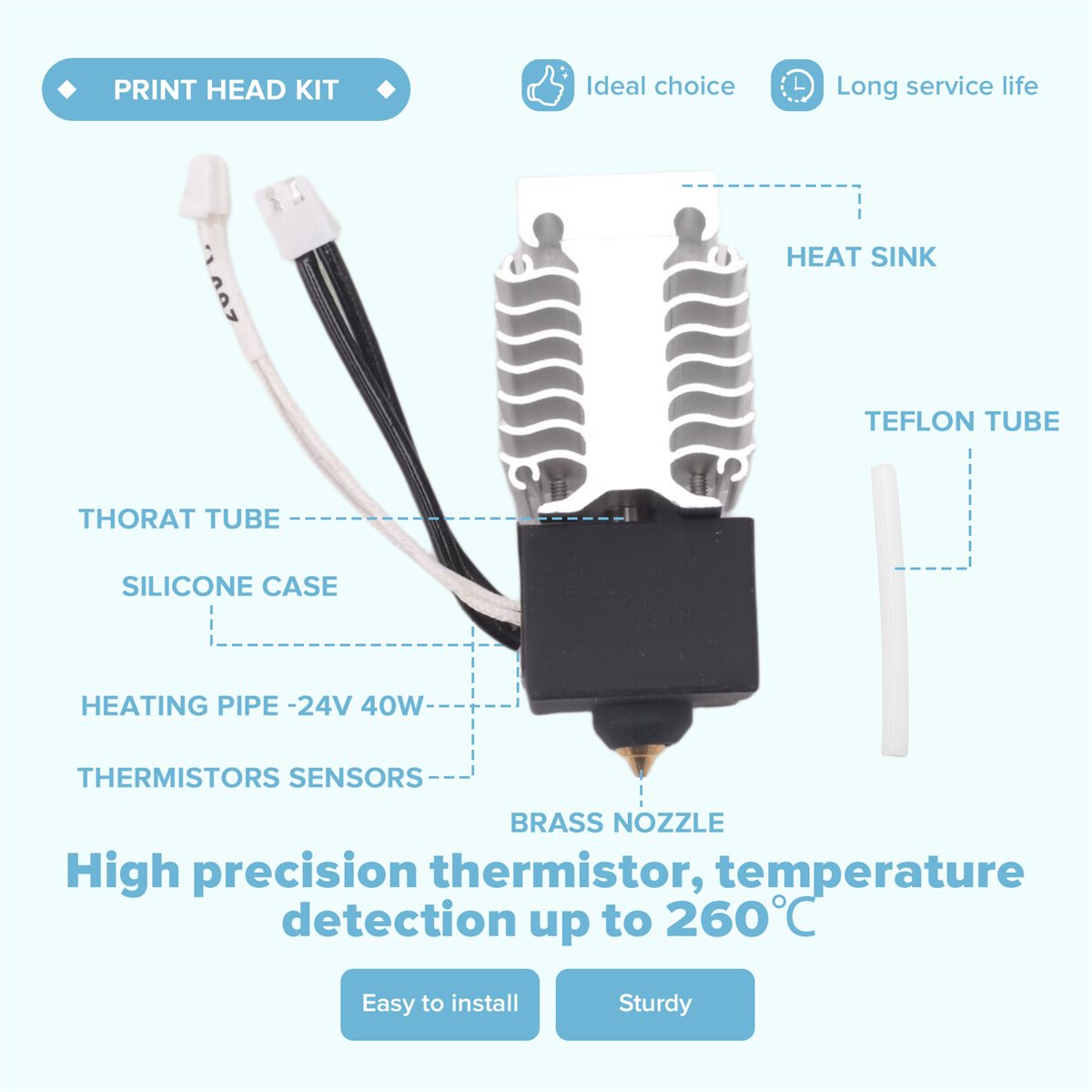 3D Printer Hotend Kit - Kit Hotend AT300 Arrival-For 3 V3