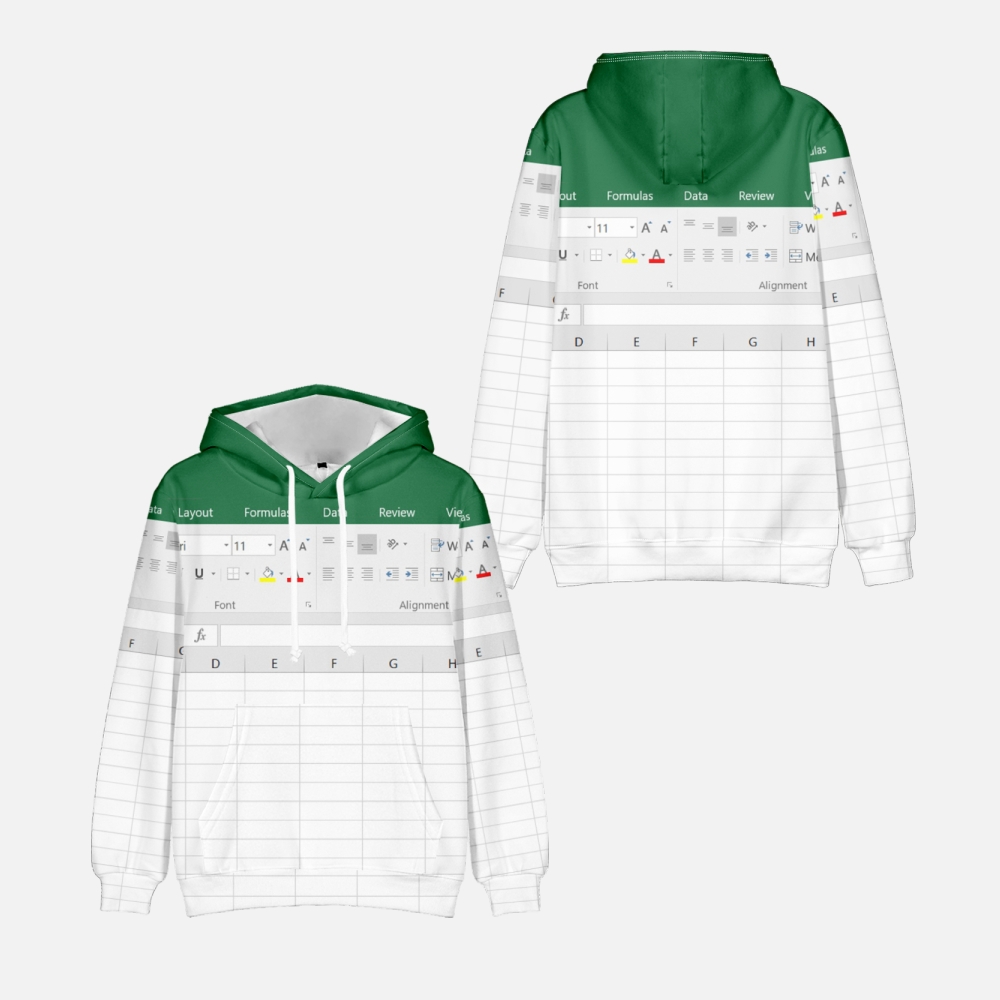 3D Printing Design Software - Felpa con cappuccio Excel casual per