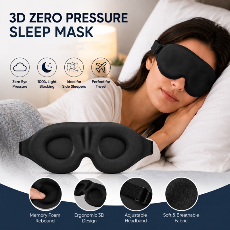 3D Printing Mask - Maschera per dormire 3D, confortevole, blocca