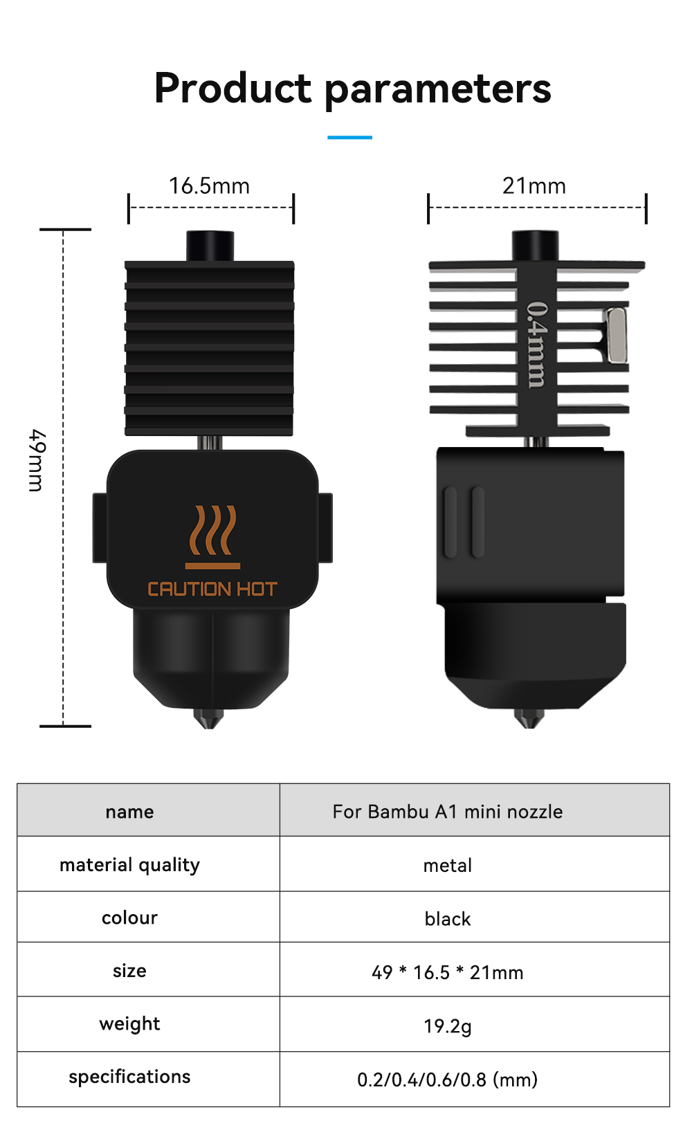 Hotend per Bambu Lab A1 Mini,  - 3D Printer Hotend Kit recensione e prezzo