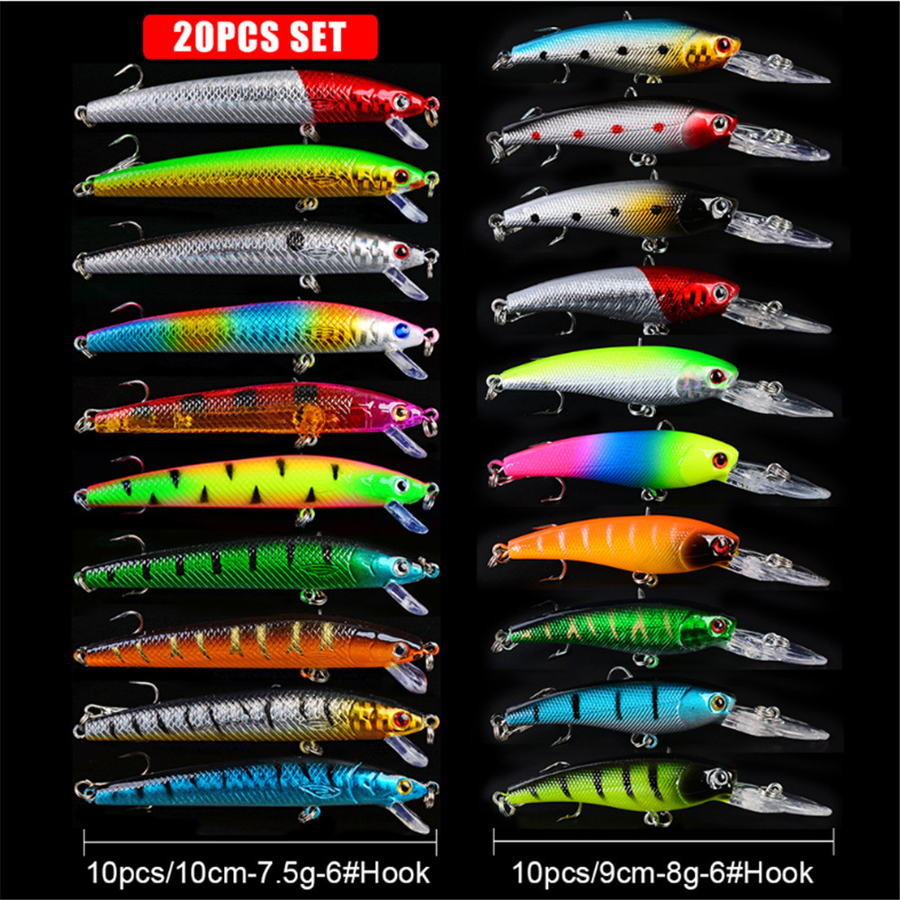 20 pz/lotto Minnow Esche Da Pe - 3D Printing Lure recensione e prezzo