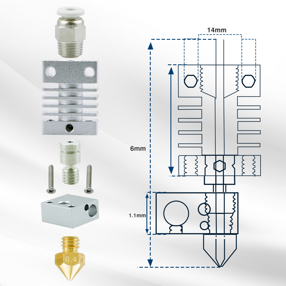 Per Creality Ender 3 CR-10 CR- - 3D Printer Hotend Kit recensione e prezzo