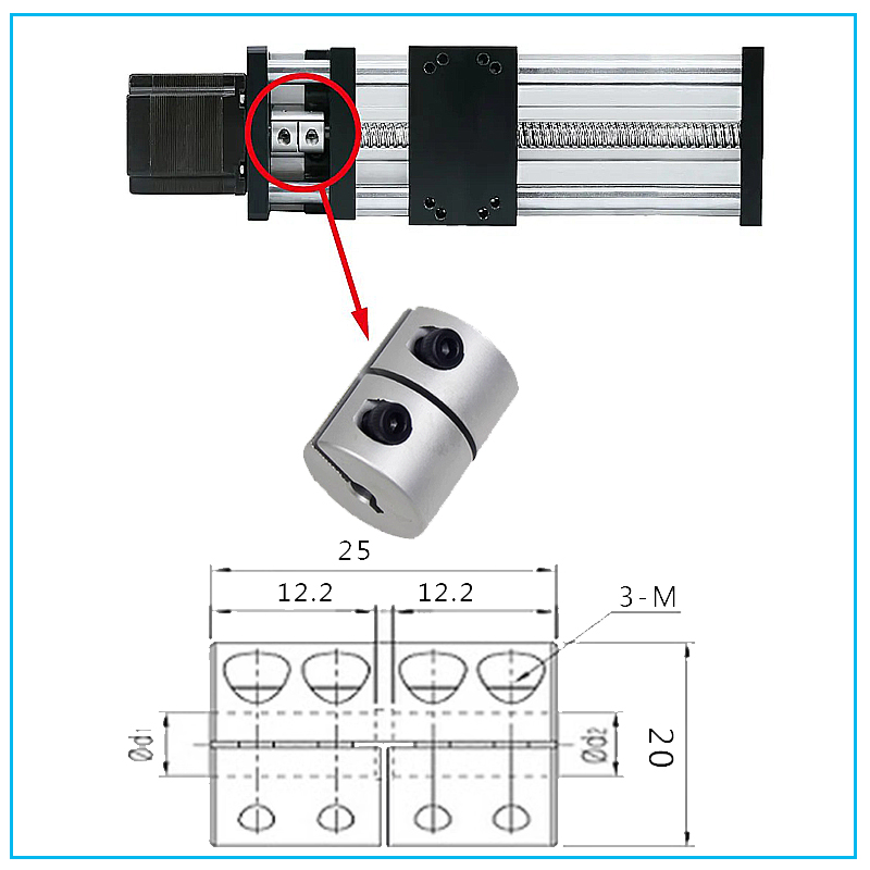 5 pz. Giunto rigido per vite a - Lead Screw Stepper recensione e prezzo